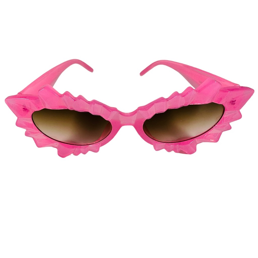 Hot Pink Ice Queen Jagged Cat Eye pop art Sunglasses